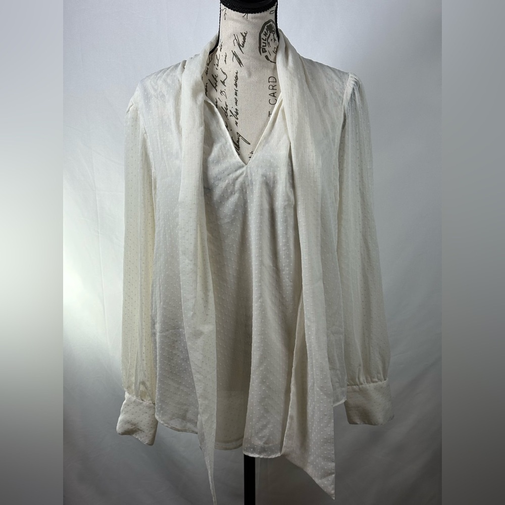 Ann Taylor Factory Cream Polka Dot Blouse - Picture 9 of 11